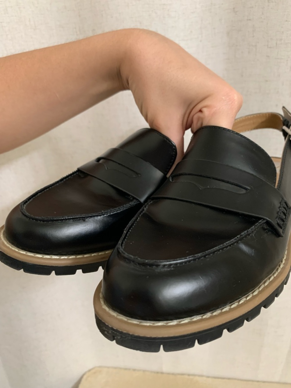 Dolce Vita Cancun Patent Leather Slingback Lug Sole Loafer Chunky Block Heel 9 - Picture 10 of 10